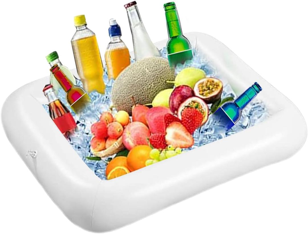 Inflatable Ice Serving Buffet Bar - BBQ Picnic Pool Party Supplies Buffet Salad Food & Drinks Tray for Party Picnic & Camping (Pack of 1, 23.6 inches)