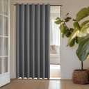 ChrisDowa Room Divider Curtain 120 Inches Long, Wide Blackout Sliding Door Curtain for Bedroom, Room Darkening Privacy Window Drape for Patio Door (1 Panel Set, Grey, 100 x 120 Inch)