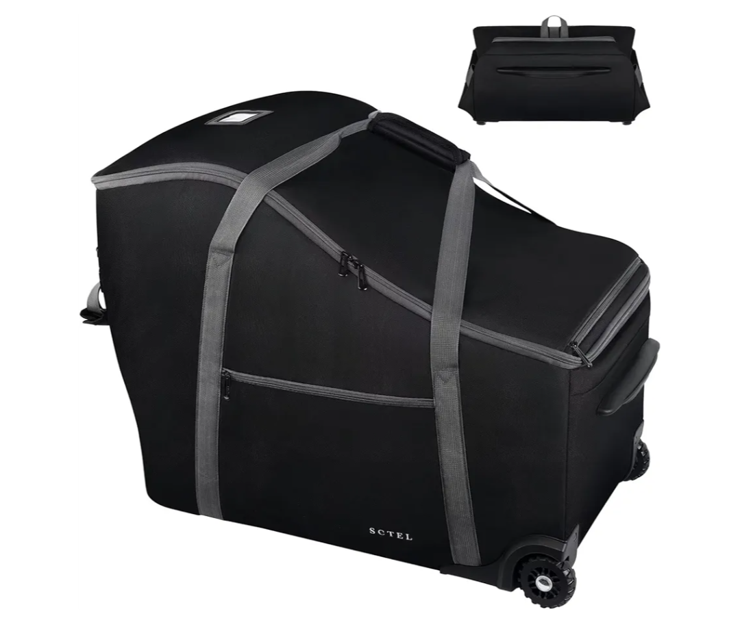 SCTEL Infant Car Seat Travel Bag Fit Doona Car Seat Stroller and Base, Chicco Keyfit 35 and Base, Doona Travel Bag with Wheels, Padded Car Seat Bags for Air Travel, Nuna Travel Bag with Zipper Pocket