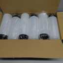 LemonRoad 12 Pack Squeeze Water Bottles Reusable 20 oz Plastic Sports Water Bottle with Pull Top Lid, Bike Cycling Gym Sport, Dishwasher Safe (Clear, Black)