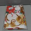 SASTYBALE Christmas Tablecloth Rectangle, Jacquard Fabric Christmas Table Cloth with Poinsettia Flowers, Spillproof Table Cover for Winter Holiday Dinner Decor (Rectangle, 60" x 84")