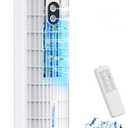 Portable Air Conditioners, 4 in 1 Evaporative Air Cooler, 1000ML Tower Fan with Remote, 3 Wind Speeds&Turbo Mode, 25ft/s, 2 Cool Mist,10H Timer, 90° Oscillation Portable AC for Home, Office(White)