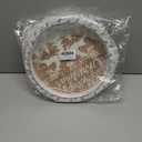 Putuo Decor Round Christmas Serving Tray Christmas Decorations for Home Rustic Decorative Wooden Tray Christmas Tray Serving Platters for Entertaining for Coffee Wine Table Serving (Brown and White)