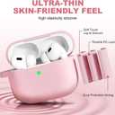 for AirPods Pro 2 Case Cover with Cleaning Kit, Soft Protective Case for Airpod Pro for Men and Women, Compatible with AirPods Pro 1/2 Gen, Wireless Charging Support with Keychain - Light Pink
