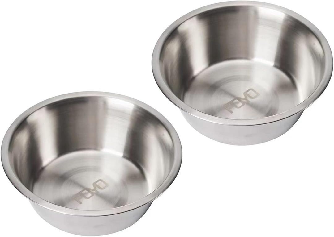 FOYO Stainless Steel Pet Bowls Set - Dog Dishes for Small/Medium Dogs, 29 OZ Food and Water Bowls, Set of 2 (3.5 Cups(29 OZ))