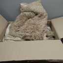 Smoofy Faux Fur Taupe Comforter Set Queen Size 3Pcs Fluffy Fuzzy Plush Comforter Set Cute Soft Shaggy Velvet Double-Sided Bedding Set (1 Faux Fur Comforter + 2 Pillowcases) (Khaki)