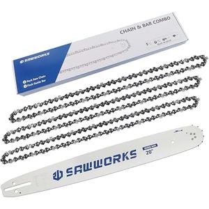20 Inch Guide Bar &Saw Chain Combo 3/8 .058 72DL Compatible with Husqvarna Chainsaw 61 66 266 268 272 281 288 365 372 385 390 394 395 480 562 570 575