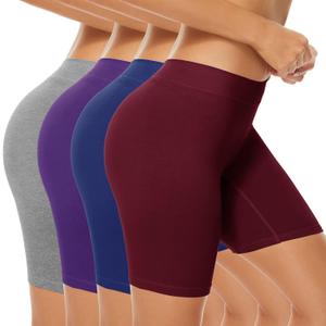 POKARLA 4 Pack Women's Cotton Underwear Boxer Shorts Anti Chafing Bike Shorts Boyshorts Panties Regular & Plus Size(X-Large)