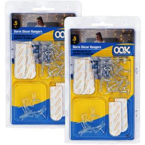 OOK Adhesive Picture Hangers, Tool-Free Picture Hanger Kit, .5 lb, 72 Pieces, 9977131 (2 Pack)