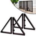 WELLAND Triangle Support Feet Set of 2 for 360 Degree Configurable Gate Collection, Solid Pine Wood, Easy to Install, 2 Pairs of Safety Fence Feet for Freestanding Pet Gates, Espresso (Only Feet)