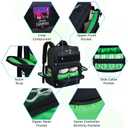 Wigojoy Travel Carrying Case Compatible with Xbox Series X/S, Multiple Pockets of Storage Space Tactical Portable Backpack , Accommodates 15.6'' Laptop and Other Xbox Accessories, Green