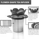 2 x LHS Tea Infuser Strainers for Loose Tea, Flower Stainless Steel Loose Leaf Tea Strainer Stepper with Heat Proof Double Handles, Extra Fine Mesh Tea Ball Infusers