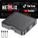 Wireless CarPlay Adapter 2025 Smart AI Box for iPhone & Android Auto | Streaming Entertainment Video Box with Support for TikTok Netflix YouTube TF Card | Plug & Play in-Car Multimedia System