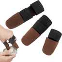 Aliceset 3 Pcs Thumb and Finger Guards for Wood Carving 3 Size Durable Leather Finger Protectors for Crafting Woodworking Kit, Comfortable Fit for All Hand Sizes