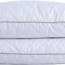 puredown Goose Feathers and Down Pillow with Diamond Quilting with 100% Cotton Cover, Pack of 2, Queen Size (Classic White)