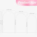 Wokceer White Metal Wedding Arch Stand Set of 3 Sizes 8FT, 7.2FT, 6.6FT for Wedding Ceremony, Baby Shower, Birthday Party, Garden Decoration
