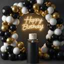 3 x 22" x 14.5" Happy Birthday Neon Sign for Backdrop, LED Happy Birthday Light Up Sign, USB Powered Dimmable Neon Light for Birthday Party Decorations, Wall Decor, Warm White