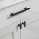 Asidrama 10 Pack 5 Inch(128mm) Matte Black Kitchen Cabinet Handles, Cabinet Pulls Kitchen Cabinet Hardware for Cupboard Drawer Pulls