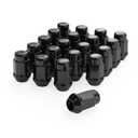 Richeer 20pcs 1.4 inch Black 1/2-20 Closed End Bulge Acorn Lug Nuts - 3/4" 19mm Hex Wheel Lug Nut for Bronco Mustang Ranger Safari YJ TJ KJ KK ZJ WJ WK XK MJ XJ
