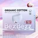 Organic Cotton Disposable Period Underwear for Women, Postpartum Diapers, Incontinence Pads for Sensitive Skin, Unscented, 360 Leakproof Panties Heavy Flow Overnight, Size S/M, 12 Count