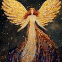 5D Diamond Art Painting Kits Full Drill Round Beads Art Gems Stone Cross Stitch DIY by Number Kits Wall Decoration 12x16 inch Angel Wing