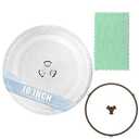 LUBIYACK 10" Glass Microwave Plate Replacement for W10337247 W11367904 Microwave Turntable Tray Oven Rotating Dish Tray with Y shaped design for Better Reheating and Even Heat Distribution