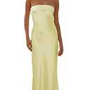 Realtix Satin Silk Backless Tube Tops Maxi Dress for Women Low Back Hollow Out Elegant Strapless Long Dresses Wedding Guest, Medium