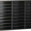 AdirOffice Classroom Mailbox - Wooden Literature Organizer , Construction Paper Storage Organizer , Mail Sorter with Slots , Office Mailboxes With Removable Shelf (27 Slot , Black)