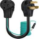 BOEEMI 4 Prong to 3 Prong Dryer Adapter Cord Convert 4 Prong Dryer Plug to 3 Prong Wall Outlet, NEMA 10-30P Male to 14-30R Female 120V/240V 30 Amp Dryer Plug Adaptor with Safety Ground Wire, 1.5FT