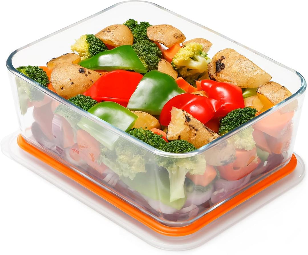 NUTRIUPS 2.6QT Deep Glass Baking Dish with Lid,97in Deep Rectangular Glass Baking Dish for Oven