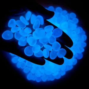 SEETOOOGAMES Glow in Dark Rocks - Glow Pebbles Stones for Outdoor Garden, Aquarium, Walkway, Yard Accessories, Turtle Fish Tank Gravel, Landscaping Decorations - 500 Blue (SMALL)