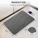 Stone Bath Mat, Quick-Dry Diatomaceous Earth Shower Mat, Absorbent Bathroom Mat for Shower/Tub Exit, New Apartment Essential & Housewarming Gift, 23.5" x 15.5" Dark Gray Wave