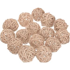 uxcell 15 Pcs Wicker Rattan Balls, 2inch Wood Decorative Balls Vase Fillers for Centerpiece Bowl Orbs Fillers Tree Wedding Home Decor, Beige