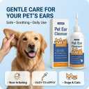 Dog Ear Wash, Wax Debris and Odor Cleaner, Alcohol-Free, 6 fl oz | Soft-tip applicator supports controlled use and routine cleaning around outer ears