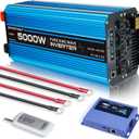 5000W Pure sine Wave Inverter DC 12V to AC 110V/120V Converter 10000w (Peak) with LCD Display Wireless/Wired Remote Control 4AC outlets 4USB and Hardwired AC.Ideal for RV Travel Off-Grid Solar Systems