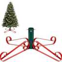 Christmas Tree Stand for Artificial Trees 4 to 8 Foot Christmas Fake Tree Holder for Green & Red Indoor Outdoor Party Christmas Tree Ornaments Fits Up to 1.4" Xmas Tree Trunks