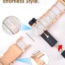 V.R.HOPE Apple Watch Band for Women 38mm 40mm 41mm 42mm Fashion Rose Gold Stainless Steel Metal Strap with Resin Inlay, Fashion Bracelet Compatible with iWatch Series 11/10/9/8/7/6/5/4/3/2/1/SE (White+Rose Gold)