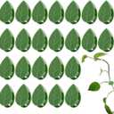 60 Pcs Plant Climbing Wall Fixture Clips Self-Adhesive Hook Vines Traction Clips Invisible Holder Garden Green Leaf Simulation Self-Adhesive Hook Wire Fixing Supporting