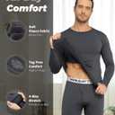 WEERTI Thermal Underwear for Men Long Johns with Fleece Lined Base Layer Men Cold Weather Top Bottom (Gray, M)