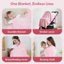 Stretchy Swaddle Blanket for Newborns with Hat & Hello World CardSoft Baby Swaddles 0-3 Months,47"x 47"Supersoft Swaddle Blanket,Receiving Blanket for Boys & Girls (Cloud)