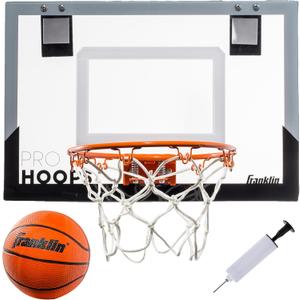 Franklin Sports Mini Basketball Hoops-Indoor Over The Door Mini Hoop+Basketball Sets-Perfect Accessory for Bedroom+Office (17.75" x 12")