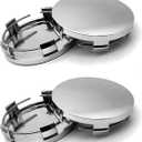 4 PCS Car Wheel Center Hub Cover, 60MM/2.36In Outer Diameter and 56MM/2.2In Inner Diameter, Snap-in Vehicle Rim Hub Caps Accessories (Silver)