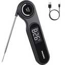 0.5 Seconds Rechargeable Instant Read Meat Thermometer for Cooking, INKBIRD Digital Food Thermometer with VA LCD Screen -58.0~572 Waterproof Kitchen Thermometer with Magnet, Candy Grill BBQ Frying