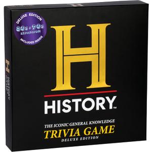 HISTORY Channel Trivia Board Game Deluxe Edition with 80s & 90s Expansion Pack - 2400 General Knowledge Questions - Christmas Stocking Stuffers Gift for Adults & Family in Pursuit of Trivial Knowledge