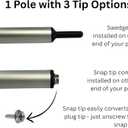Boat Cover Support Pole - Aluminum - Rubber Crutch Tip - Patented Flip-Lock -Supports 170 pounds - Prevents Water Pooling - Easy Install.