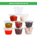 Galashield [100 Sets] 4 oz Small Plastic Containers with Lids, Jello Shot Cups, Disposable Portion Cups, Condiment Containers with Lids, Souffle Cups for Sauce and Dressing