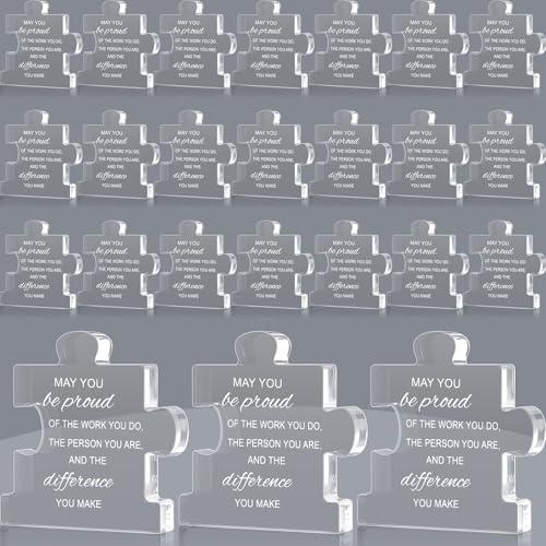 Huquary Employee Appreciation Awards for Coworker Employee of The Month Trophy Acrylic Thank You Gift Bulk Be Proud of The Work You Do Keepsake for Retirement Farewell(24 Pcs,Puzle)