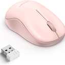TECKNET Wireless Mouse for Laptop, 2.4G Silent Computer Mouse Quiet Click with 5 DPI Levels,Contoured Grip,Small Portable 30 Months Battery Cordless Mice for PC, Chromebook, Mac - Pink