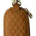 Car Key Case, Genuine Leather Remote Key Fob Cover, Keychain Holder with Metal Hook, Universal Vehicle Keyring Zipper Bag (Brown)