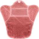 Grey TPR Sower Scrubbing Mat with Suction Cups Soft, Non-Slip Design for Foot and Back Massage Perfect for Full-Body Cleansing and Comfort Pink